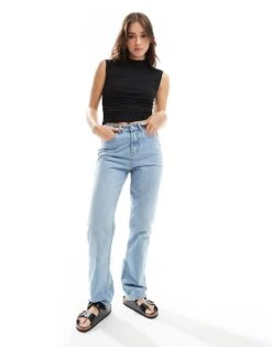 Abercrombie & Fitch Ruched Mock Neck Mesh Top In Black For Women -Abercro Clothing Shop 206962811 3