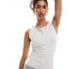 Abercrombie & Fitch Sleeveless Top With Boat Neck In Grey For Women -Abercro Clothing Shop 206962939 1 grey