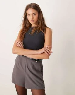 Abercrombie & Fitch Soft Matte Top With Slash Neck In Black For Women