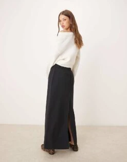 Abercrombie & Fitch Column Maxi Skirt In Black For Women -Abercro Clothing Shop 206963046 4