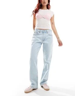 Abercrombie & Fitch Baggy Low Rise Jean In Light Wash Blue For Women Light Clean -Abercro Clothing Shop 206963061 1 lightclean 1
