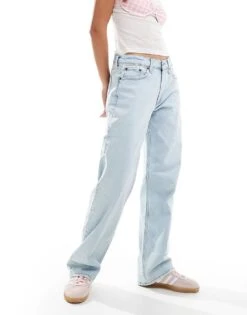 Abercrombie & Fitch Baggy Low Rise Jean In Light Wash Blue For Women Light Clean -Abercro Clothing Shop 206963061 5
