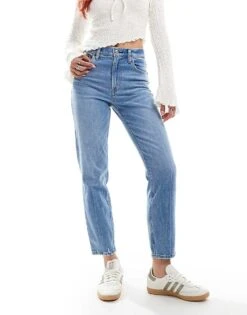 Abercrombie & Fitch Mom Fit Jean In Mid Wash Blue For Women -Abercro Clothing Shop 206963095 1 midwashblue 1