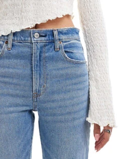 Abercrombie & Fitch Mom Fit Jean In Mid Wash Blue For Women -Abercro Clothing Shop 206963095 3