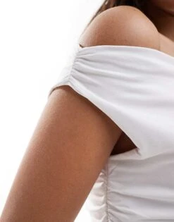 Abercrombie & Fitch Ruched Top In White For Women -Abercro Clothing Shop 206963335 4