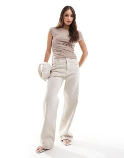 Abercrombie & Fitch High Neck Draped Top In Brown For Women Taupe Grey -Abercro Clothing Shop 206963405 4