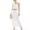 Abercrombie & Fitch Co-ord Linen Scallop Edged Top And Midi Skirt In White -Abercro Clothing Shop 206977326 group 1