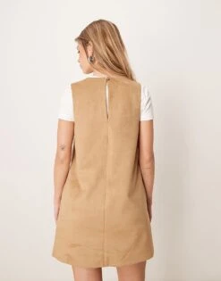 Abercrombie & Fitch Suede Sleeveless Blazer Dress In Tan For Women -Abercro Clothing Shop 207233781 4