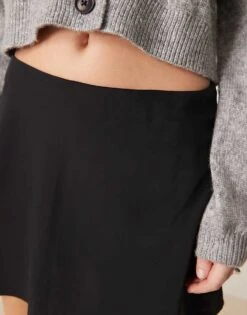 Abercrombie & Fitch High Rise Flirty Mini Skort In Black For Women -Abercro Clothing Shop 207342581 3