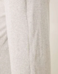 Abercrombie & Fitch Lounge Cozy Wide Leg Rib Jogger Bottom In Heather Grey For Women -Abercro Clothing Shop 207342582 3