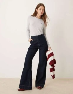 Abercrombie & Fitch Co-ord Icon Logo Long Sleeve Top In Heather Grey For Women -Abercro Clothing Shop 207342608 3