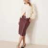 Abercrombie & Fitch Textured Pencil Skirt In Burgundy For Women -Abercro Clothing Shop 207342633 1 red