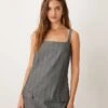 Abercrombie & Fitch Tailored Shift Dress In Grey Herringbone For Women Charcoal Herringbone