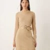 Abercrombie & Fitch Knitted Mini Dress In Gold Metallic For Women