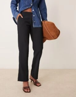 Abercrombie & Fitch Tailored Trousers In Black For Women Black Beauty -Abercro Clothing Shop 207344897 5