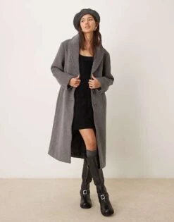 Abercrombie & Fitch Tailored Coat In Grey For Women Light Grey