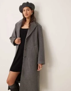 Abercrombie & Fitch Tailored Coat In Grey For Women Light Grey -Abercro Clothing Shop 207344901 3