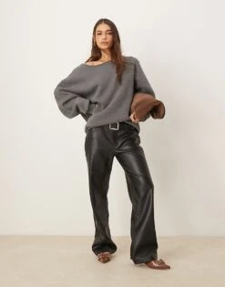 Abercrombie & Fitch Straight Leg Trousers In Black For Women Black Beauty -Abercro Clothing Shop 207345027 1 blackbeauty 1