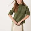 Abercrombie & Fitch Turtle Neck Knit Jumper In Khaki For Women -Abercro Clothing Shop 207345111 1 khaki