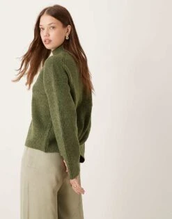 Abercrombie & Fitch Turtle Neck Knit Jumper In Khaki For Women -Abercro Clothing Shop 207345111 4