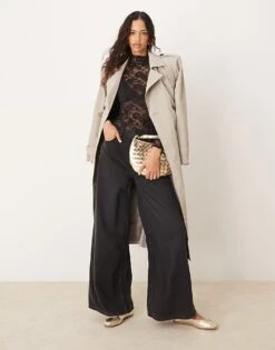 Abercrombie & Fitch Lace High Neck Long Sleeve Top In Black For Women Black Beauty -Abercro Clothing Shop 207345184 3