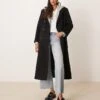 Abercrombie & Fitch Double Breasted Long Coat In Black For Women Black Beauty -Abercro Clothing Shop 207345451 1 blackbeauty