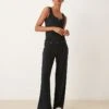 Abercrombie & Fitch Co-ord Lettuce Hem Pyjama Bottoms In Black For Women Black Beauty -Abercro Clothing Shop 207345490 1 blackbeauty