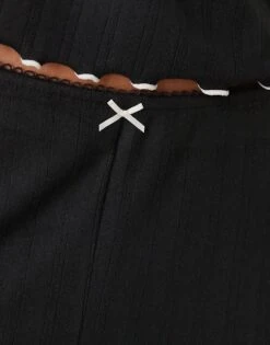 Abercrombie & Fitch Co-ord Lettuce Hem Pyjama Bottoms In Black For Women Black Beauty -Abercro Clothing Shop 207345490 5