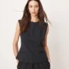 Abercrombie & Fitch Longline Tailored Top In Black For Women Black Beauty -Abercro Clothing Shop 207345570 1 blackbeauty
