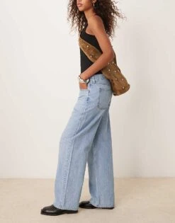 Abercrombie & Fitch Ultra Loose Low Rise Jeans In Light Blue For Women Light Distress -Abercro Clothing Shop 207345643 3