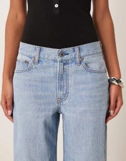 Abercrombie & Fitch Ultra Loose Low Rise Jeans In Light Blue For Women Light Distress -Abercro Clothing Shop 207345643 5