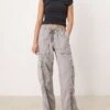 Abercrombie & Fitch High Rise Wide Leg Cargo Trousers In Grey For Women Frost Grey -Abercro Clothing Shop 207597495 1 frostgrey