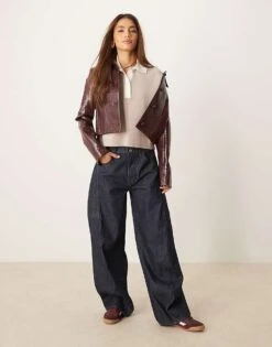 Abercrombie & Fitch Short Sleeve Preppy Knit Contrast Polo Tee In Cream For Women -Abercro Clothing Shop 207870923 3