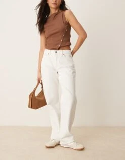 Abercrombie & Fitch Curve Low Rise 90s Relaxed In Clean White For Women -Abercro Clothing Shop 207870985 1 cleanwhite 1