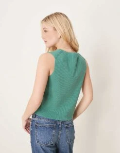 Abercrombie & Fitch Tie Front V Neck Vest In Green For Women -Abercro Clothing Shop 207870999 3