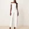 Abercrombie & Fitch Off The Shoulder Draped Jumpsuit In Off White For Women -Abercro Clothing Shop 207871021 1 offwhite