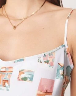 Abercrombie & Fitch Cami Strap Maxi Dress In Blue Postcard Print For Women Multi -Abercro Clothing Shop 207871057 4