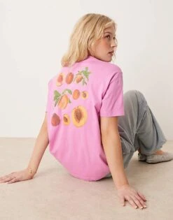 Abercrombie & Fitch Oversized Short Sleeve Graphic T-shirt In Pink For Women Pinjk