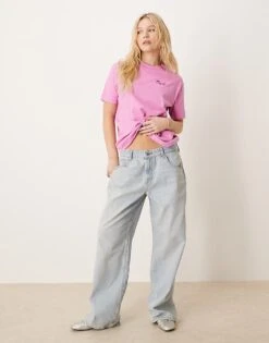 Abercrombie & Fitch Oversized Short Sleeve Graphic T-shirt In Pink For Women Pinjk -Abercro Clothing Shop 207871162 3