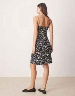 Abercrombie & Fitch Valentines Cami Strap Slip Knee Length Dress In Black Heart Print For Women -Abercro Clothing Shop 207871252 3