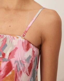 Abercrombie & Fitch Strapless Giselle Pleat Maxi Dress In Yellow Abstract For Women -Abercro Clothing Shop 207871280 3