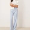 Abercrombie & Fitch High Rise Loose Trousers In Sky Blue For Women -Abercro Clothing Shop 207871351 1 blue