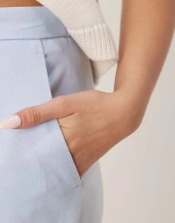 Abercrombie & Fitch High Rise Loose Trousers In Sky Blue For Women -Abercro Clothing Shop 207871351 4