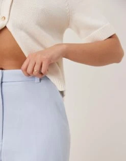 Abercrombie & Fitch High Rise Loose Trousers In Sky Blue For Women -Abercro Clothing Shop 207871351 5