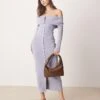 Abercrombie & Fitch Sleeveless Foldover Knit Sweater Dress In Blue For Women Dusky Blue -Abercro Clothing Shop 207871387 1 duskyblue