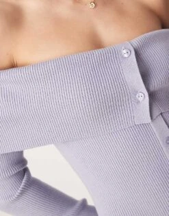 Abercrombie & Fitch Sleeveless Foldover Knit Sweater Dress In Blue For Women Dusky Blue -Abercro Clothing Shop 207871387 4