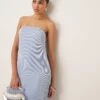 Abercrombie & Fitch Strapless Giselle Pleat Maxi Dress In Blue For Women -Abercro Clothing Shop 207871503 1 blue