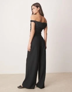 Abercrombie & Fitch Off The Shoulder Draped Jumpsuit In Black For Women -Abercro Clothing Shop 207871510 4