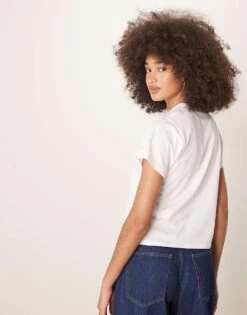 Abercrombie & Fitch Short Sleeve Skimming Cowboy Boot T-shirt In White For Women -Abercro Clothing Shop 207871562 3