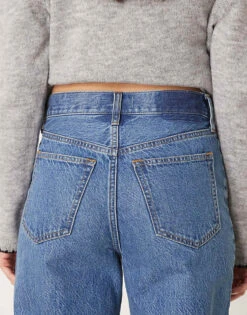 Abercrombie & Fitch Mid Rise Loose Jeans In Tinted Medium Wash Blue For Women Mid Wash Blue -Abercro Clothing Shop 207871587 4